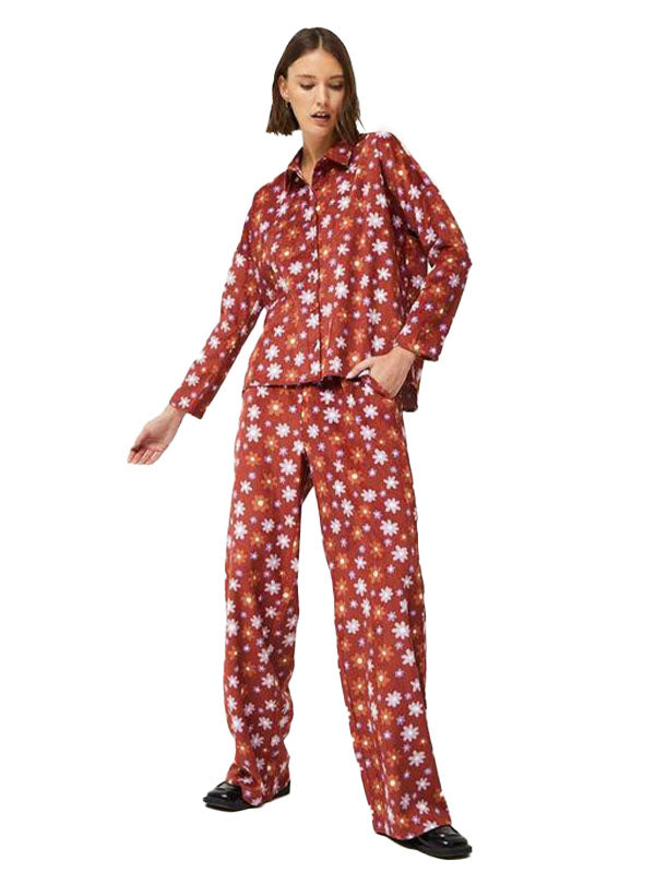 COMPANIA FANTASTICA CAMISA DE PANA ESTAMPADO FLORA