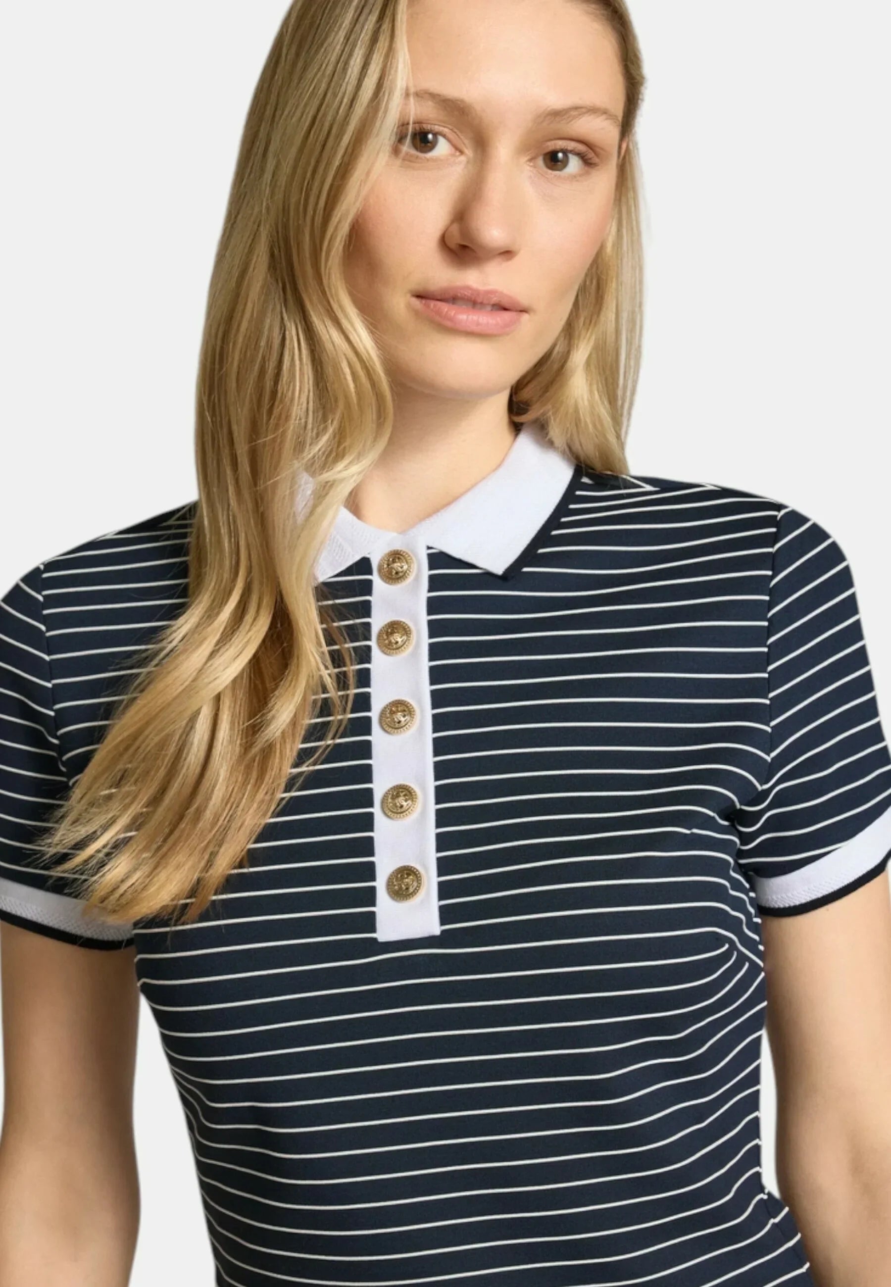 GUESS N SS DRESS NK ALPHONSINE STRIPED JET BLACK A9