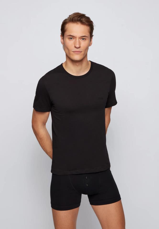 HUGO BOSS T-SHIRT RN 3P NEGRO, GRIS Y BLANCO