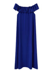 COMPAÑIA FANTASTICA VESTIDO LARGO ESCOTE BARCO AZL