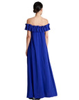 COMPAÑIA FANTASTICA VESTIDO LARGO ESCOTE BARCO AZL