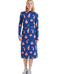 COMPAÑIA FANTASTICA FALDA MIDI ESTAMP PORCELAIN