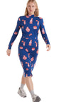 COMPAÑIA FANTASTICA FALDA MIDI ESTAMP PORCELAIN