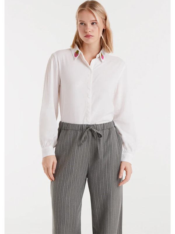 COMPAÑIA FANTASTICA CAMISA BLANCA BORD. FRESA