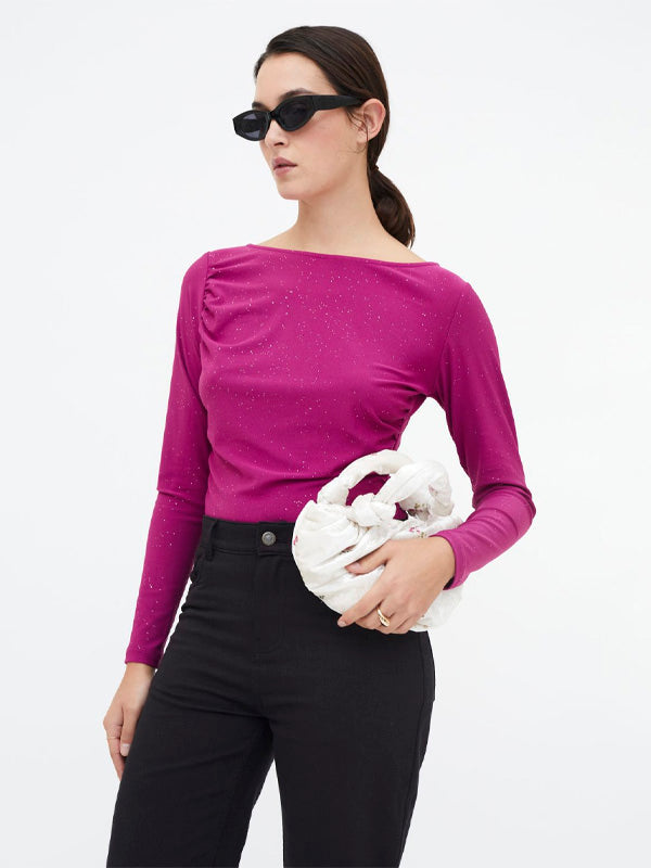 COMPAÑIA FANTASTICA CAMISETA CUELLO BARCO MAGENTA