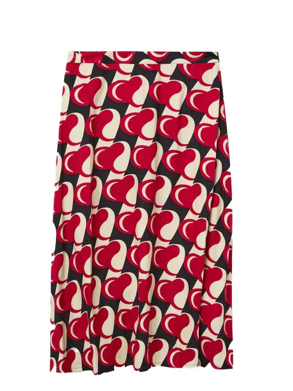 COMPAÑIA FANTASTICA FALDA MIDI CON ESTAMPADO HEART