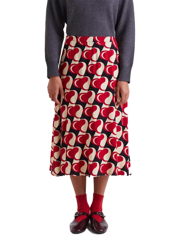 COMPAÑIA FANTASTICA FALDA MIDI CON ESTAMPADO HEART