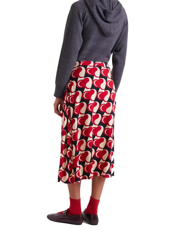 COMPAÑIA FANTASTICA FALDA MIDI CON ESTAMPADO HEART