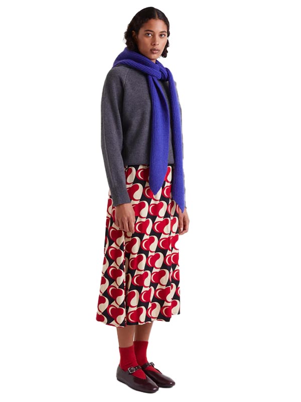 COMPAÑIA FANTASTICA FALDA MIDI CON ESTAMPADO HEART