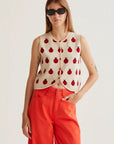 COMPANIA FANTASTICA TOP DE PUNTO CON ESTAMPADO RED COCCINELLA