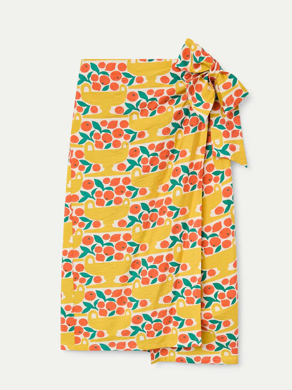COMPANIA FANTASTICA FALDA MIDI CON ESTAMPADO CITRU