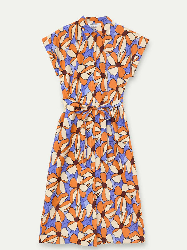 COMPANIA FANTASTICA VESTIDO MIDI CON ESTAMPADO MAR