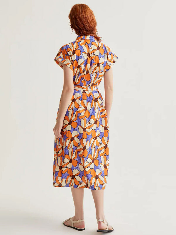 COMPANIA FANTASTICA VESTIDO MIDI CON ESTAMPADO MAR