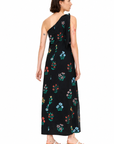 COMPANIA FANTASTICA VESTIDO LARGO ASIMETRICO CON ESTAMPADO MULTICOLOR GARDENER