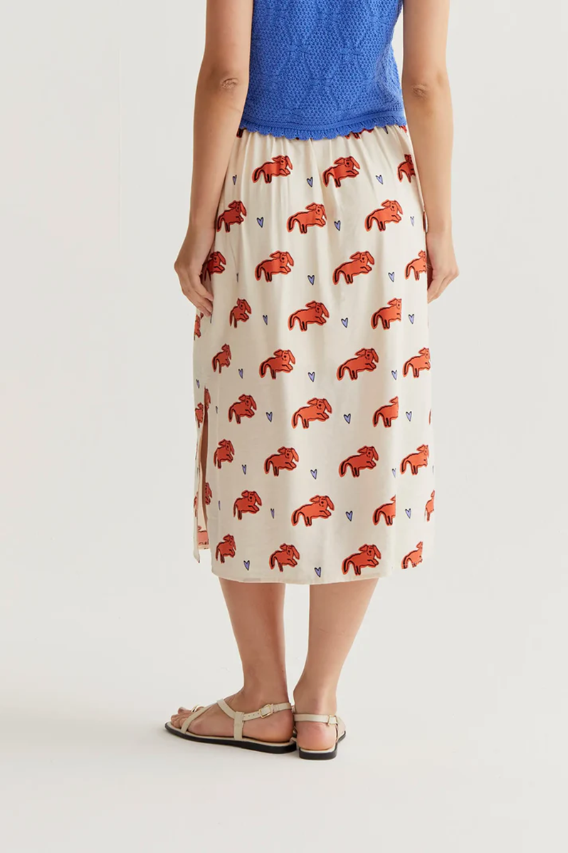 COMPAÑIA FANTASTICA FALDA MIDI CON ESTAMPADO TOCHI