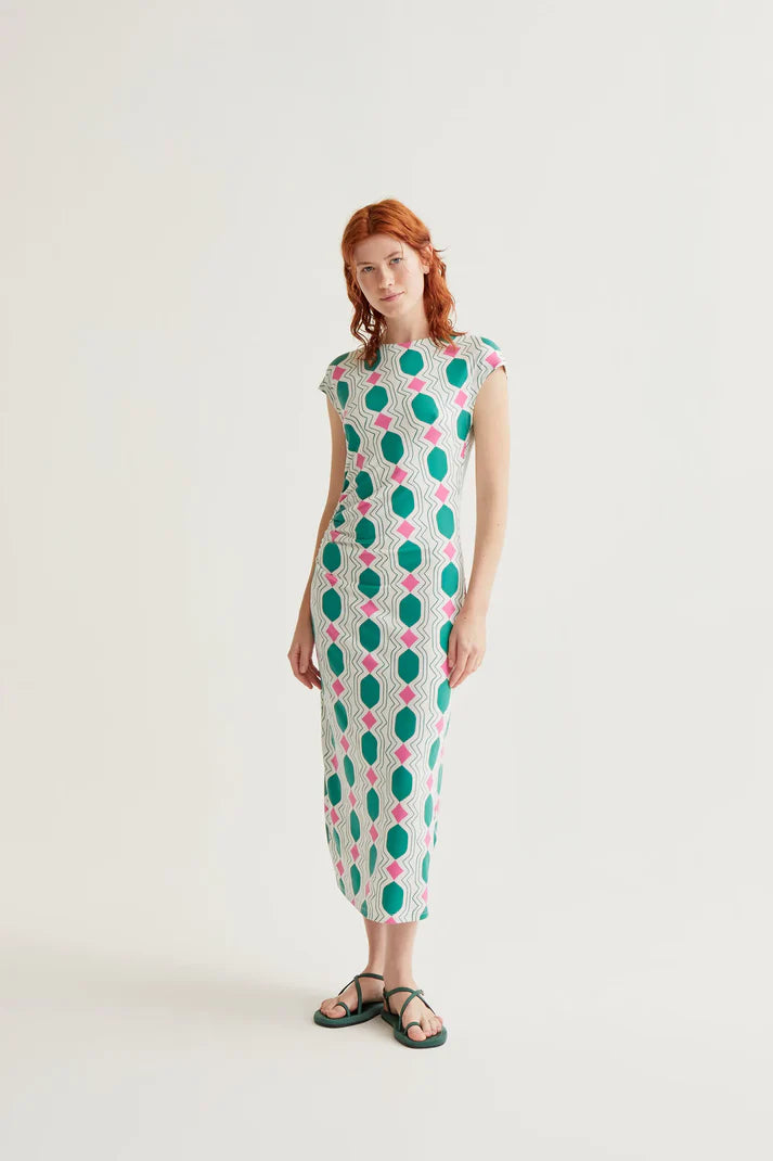 COMPANIA FANTASTICA VESTIDO LARGO CON ESTAMPADO GE