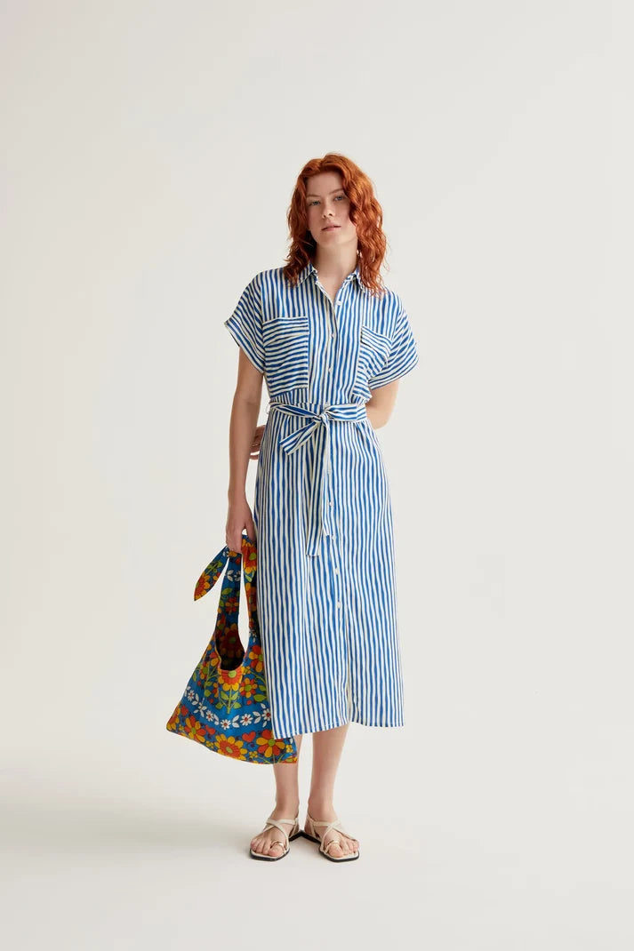 COMPAÑÍA FANTASTICA VESTIDO MIDI CON ESTAMPADO LAV