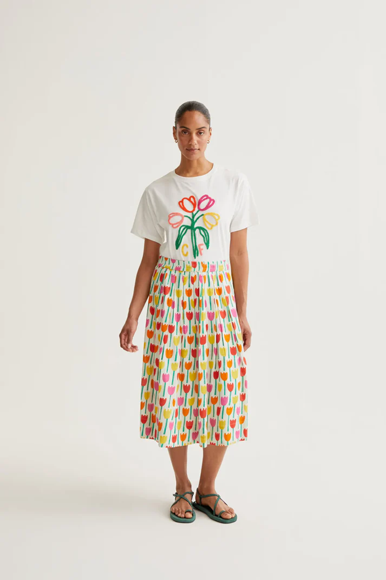 COMPANIA FANTASTICA CAMISETA CON BORDADO DE TULIPA - ROPA