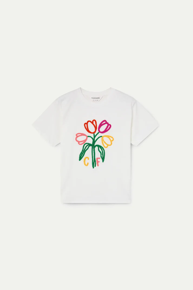 COMPANIA FANTASTICA CAMISETA CON BORDADO DE TULIPA - ROPA