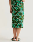 COMPAÑIA FANTASTICA FALDA MIDI CON ESTAMPADO PALM TREE
