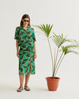 COMPAÑIA FANTASTICA FALDA MIDI CON ESTAMPADO PALM TREE