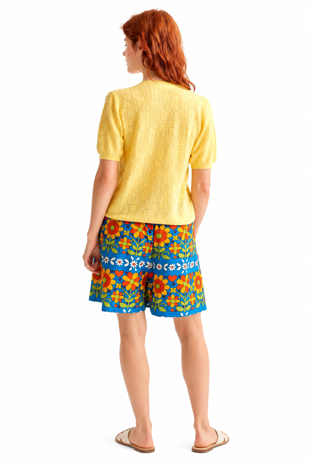 COMPAÑIA FANTASTICA CARDIGAN PUNTO FLORAL AMARILLO