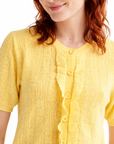 COMPAÑIA FANTASTICA CARDIGAN PUNTO FLORAL AMARILLO