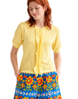 COMPAÑIA FANTASTICA CARDIGAN PUNTO FLORAL AMARILLO