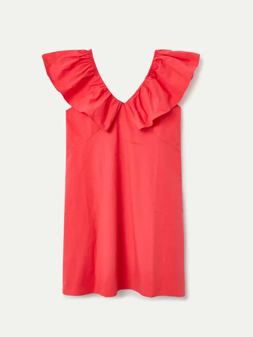 COMPAÑIA FANTASTICA VESTIDO CORTO ROJO 100% ALGODO
