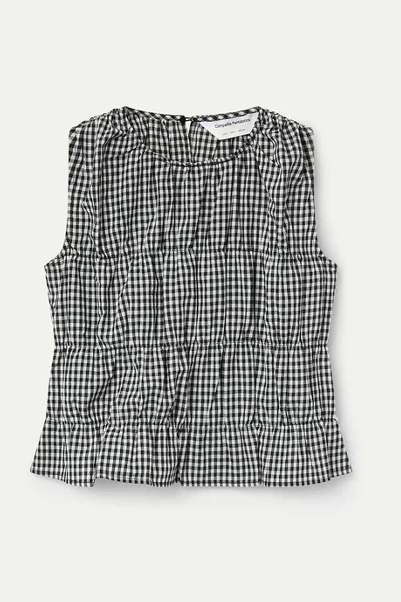 COMPAÑIA FANTASTICA TOP CUADROS VICHY NEGRO