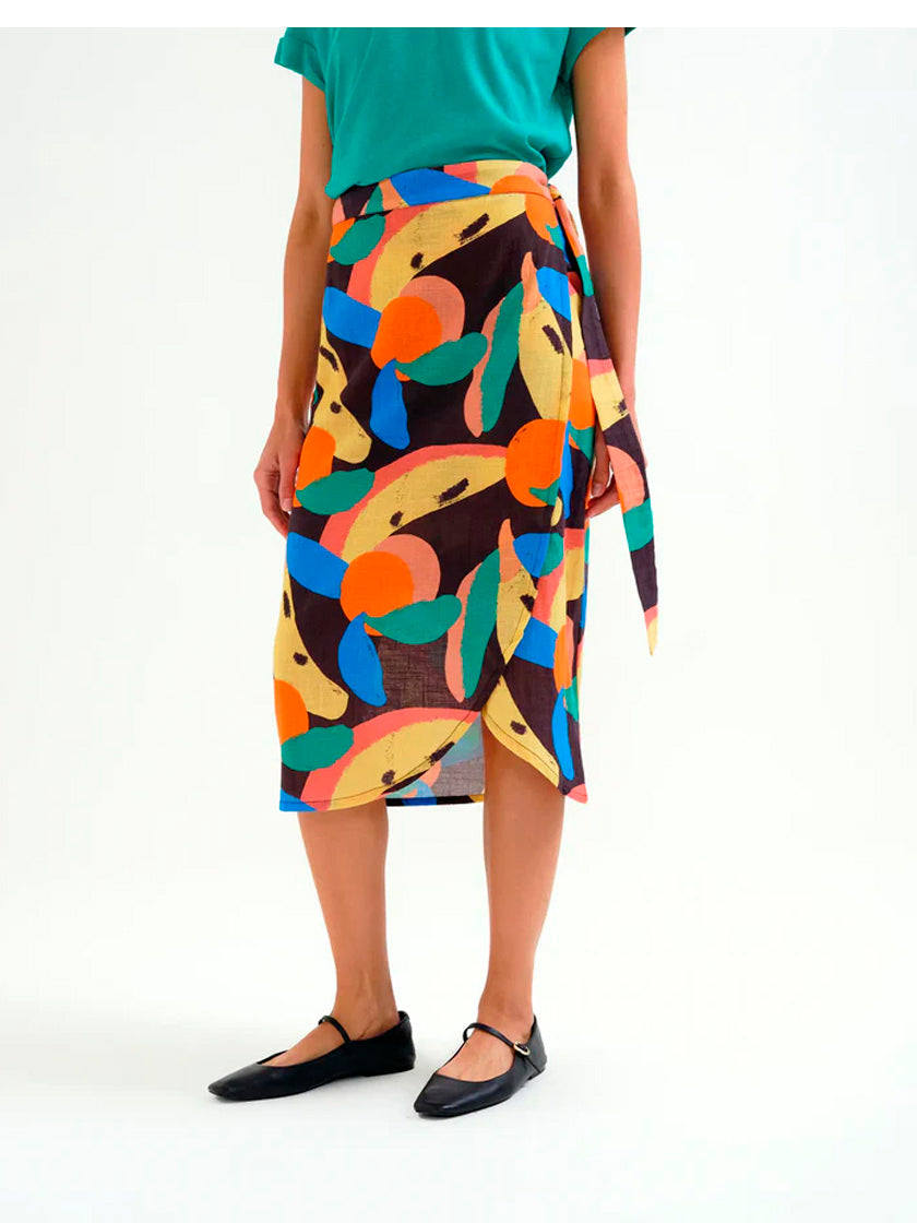 COMPAÑIA FANTASTICA FALDA MIDI CON ESTAMPADO TUTTI