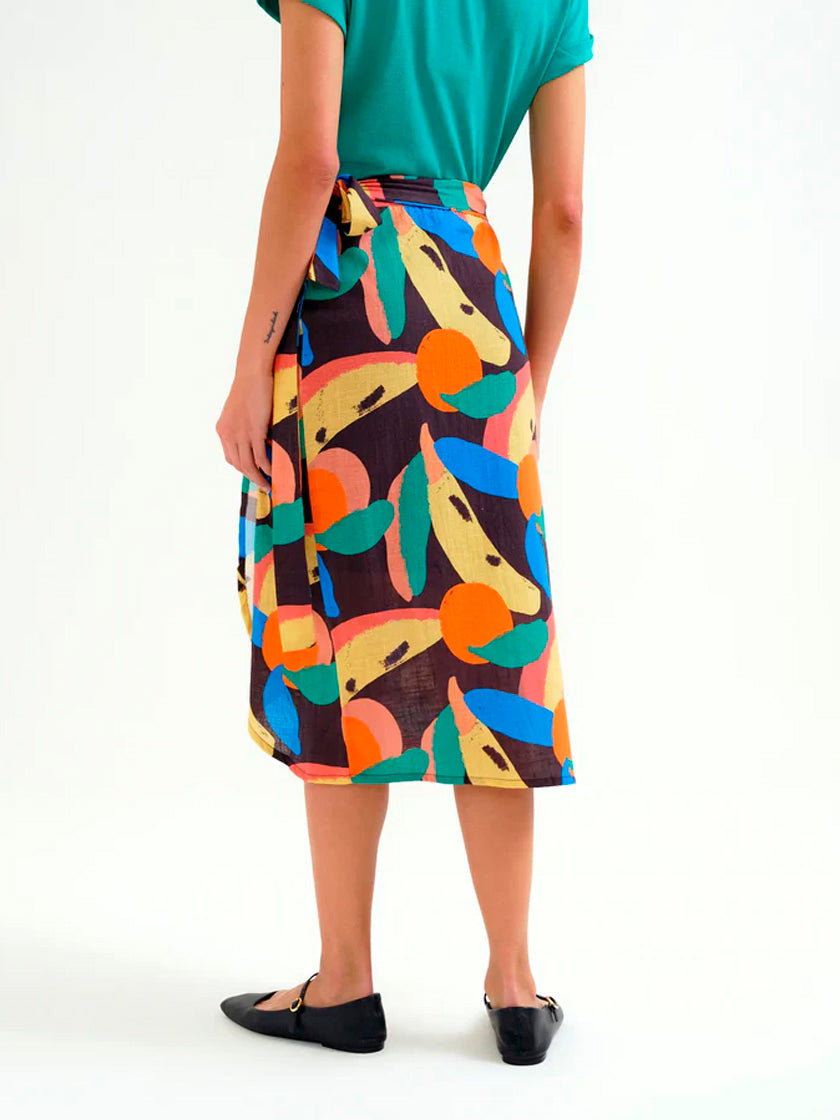 COMPAÑIA FANTASTICA FALDA MIDI CON ESTAMPADO TUTTI
