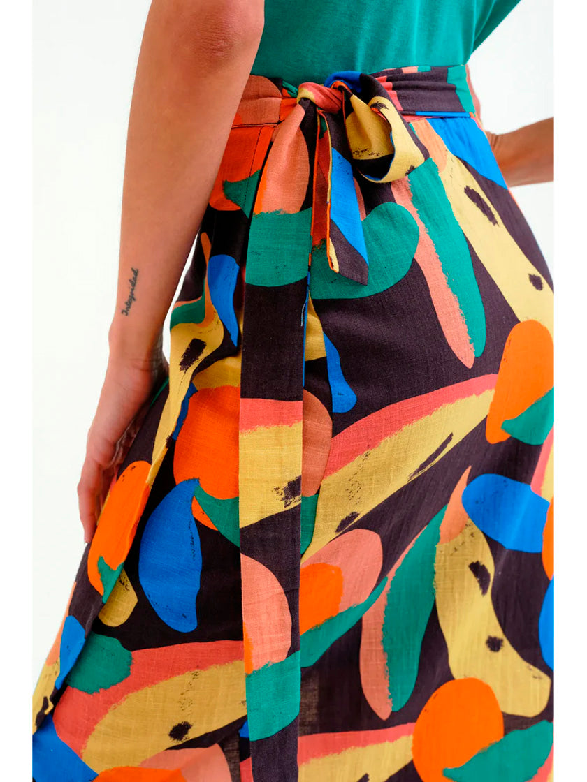 COMPAÑIA FANTASTICA FALDA MIDI CON ESTAMPADO TUTTI