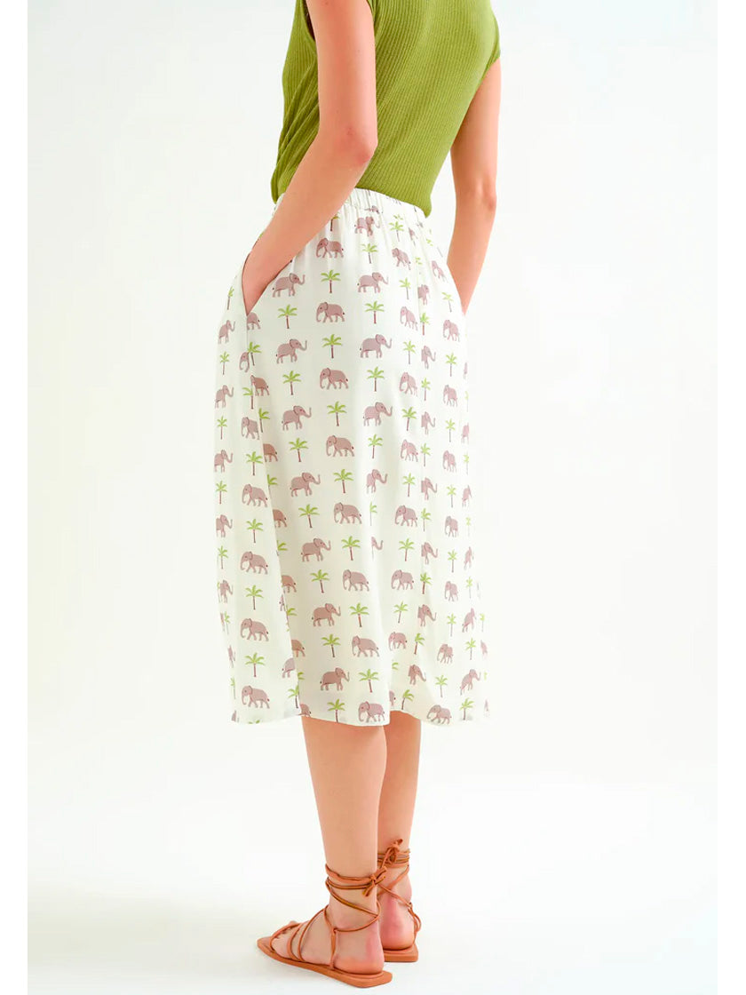 COMPAÑIA FANTASTICA FALDA CON ESTAMPADO ELEFANTE