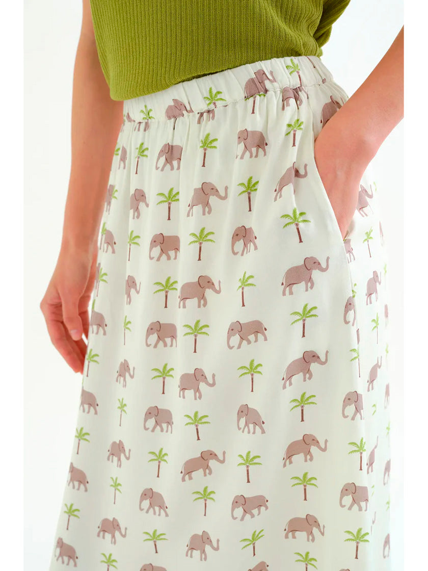 COMPAÑIA FANTASTICA FALDA CON ESTAMPADO ELEFANTE