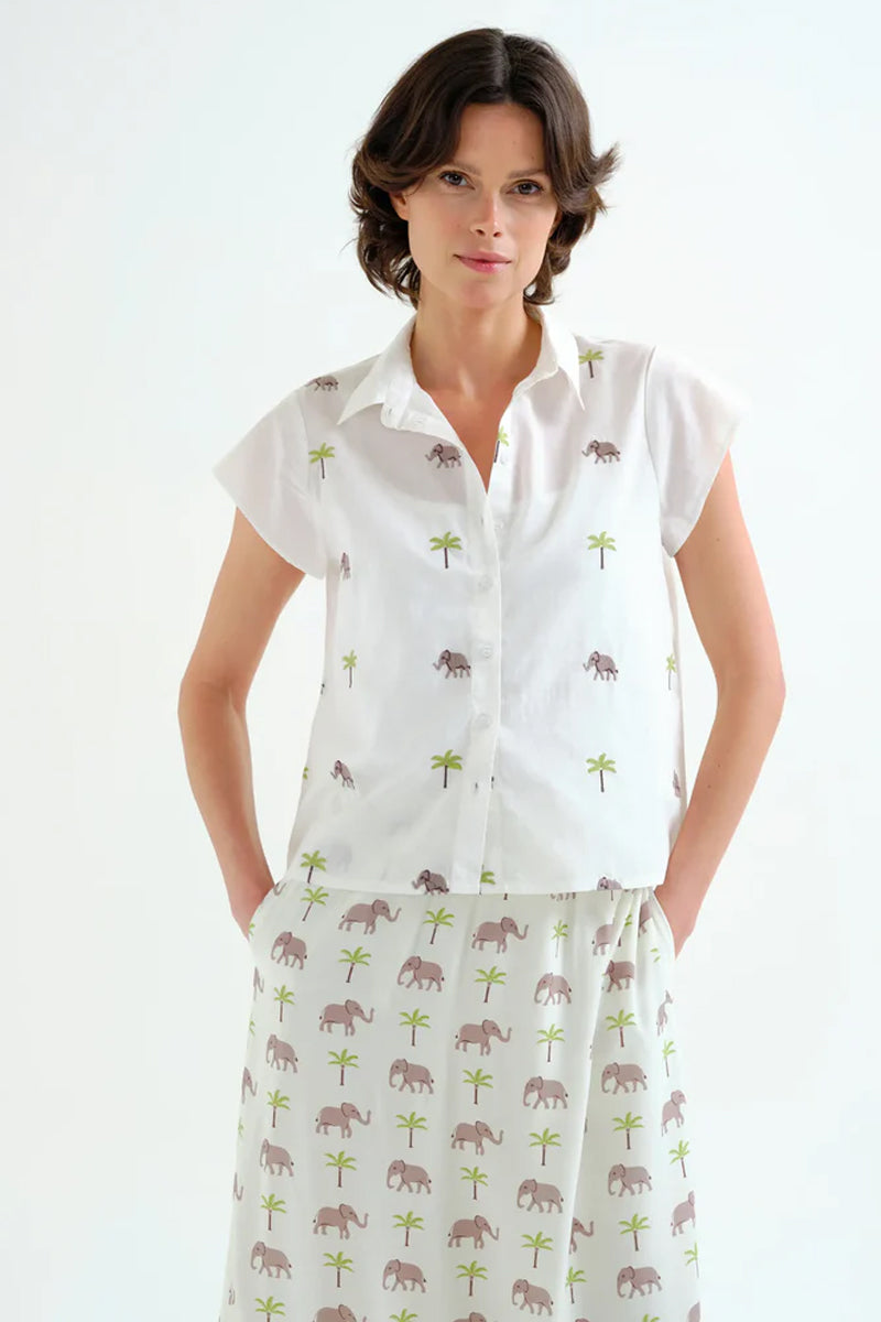 COMPAÑIA FANTASTICA CAMISA CON ESTAMPADO ELEFANTE