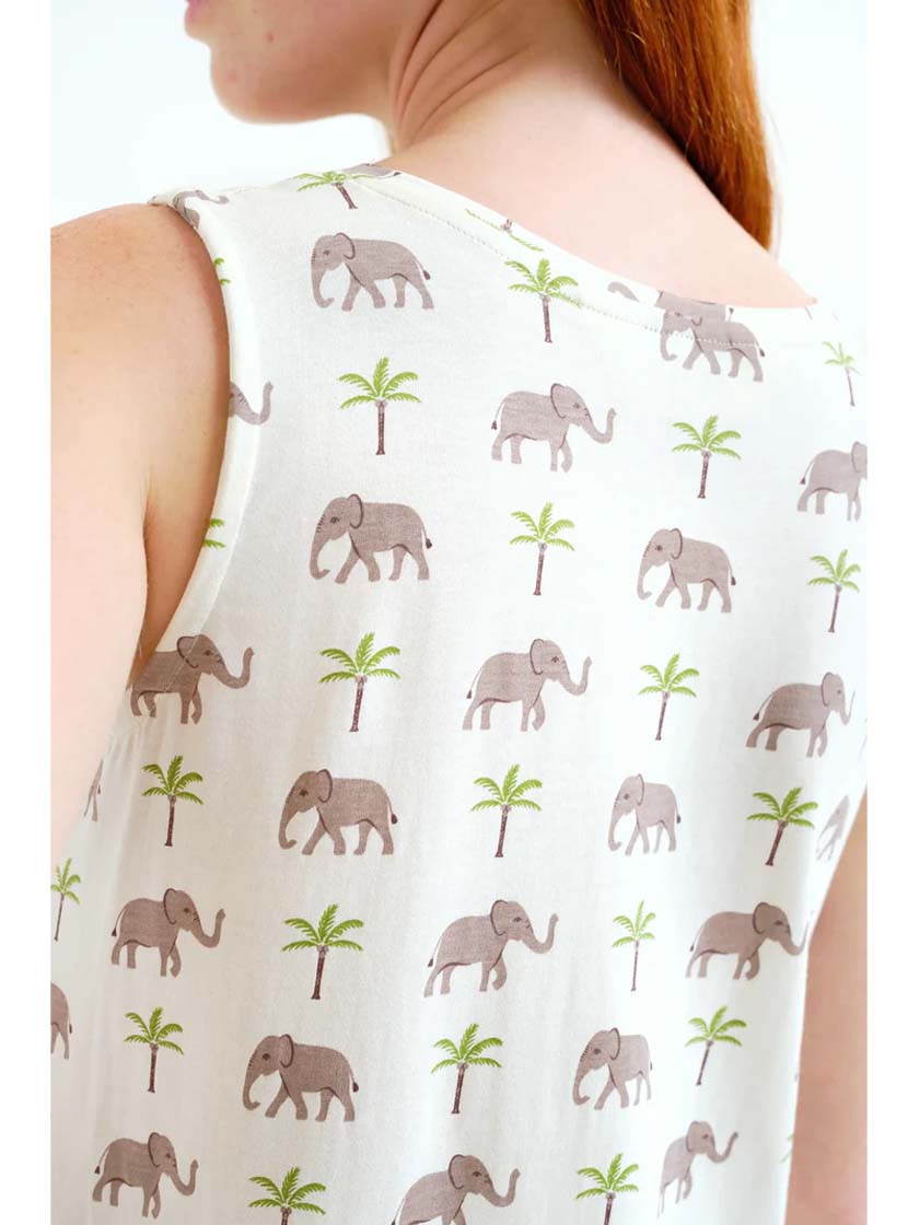 COMPAÑIA FANTASTICA VESTIDO LARGO CON ESTAMPADO ELEFANTE