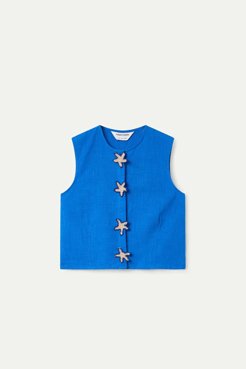 COMPAÑIA FANTASTICA TOP 100% ALGODÓN AZUL MARINO C