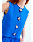 COMPAÑIA FANTASTICA TOP 100% ALGODÓN AZUL MARINO C