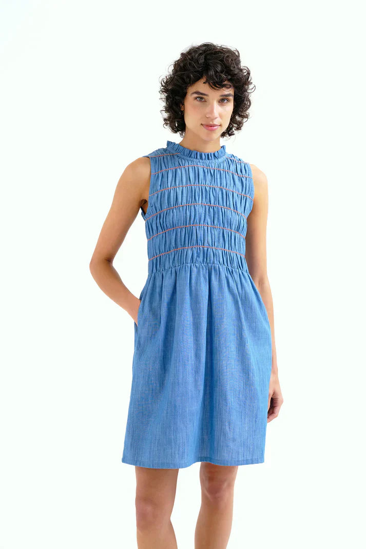COMPAÑIA FANTASTICA VESTIDO CORTO 100% ALGODON CHA