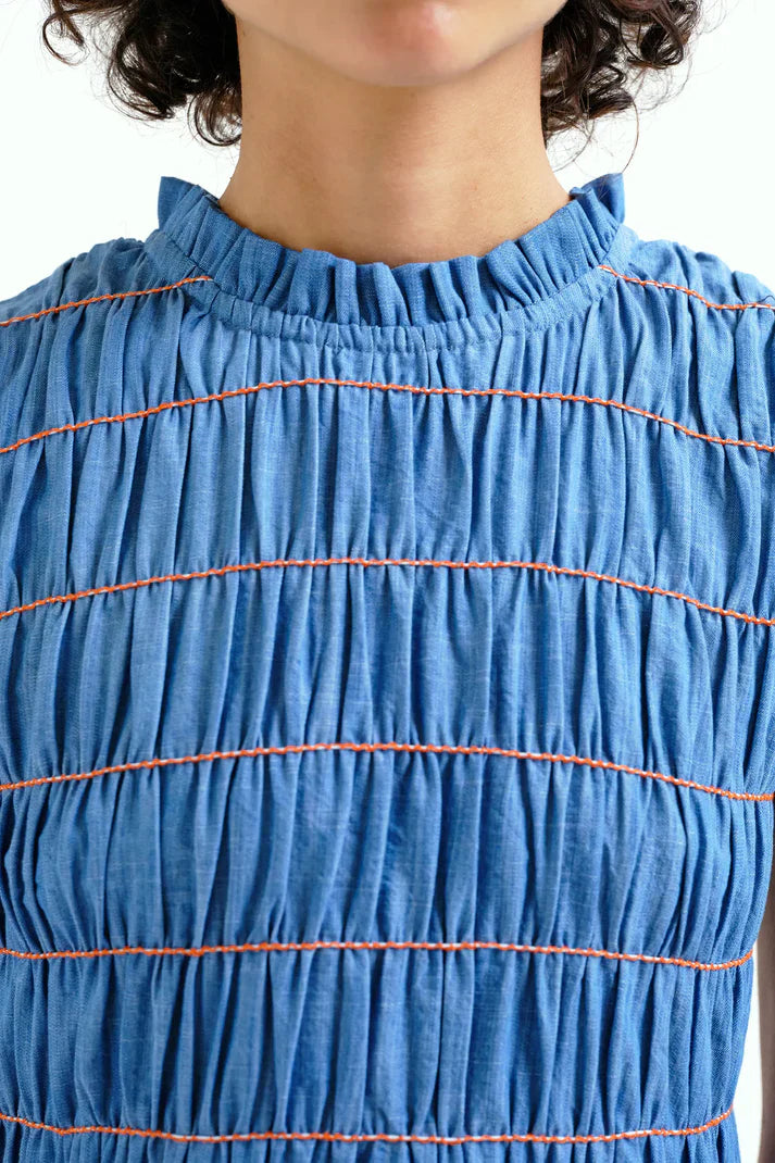 COMPAÑIA FANTASTICA VESTIDO CORTO 100% ALGODON CHA