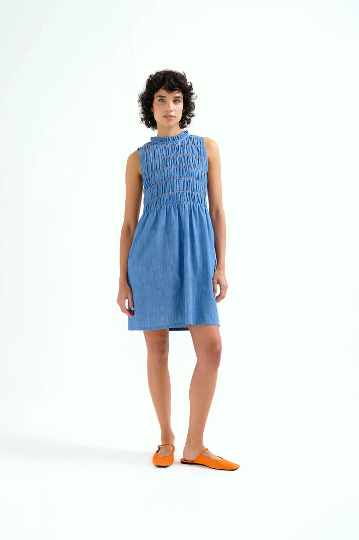 COMPAÑIA FANTASTICA VESTIDO CORTO 100% ALGODON CHA