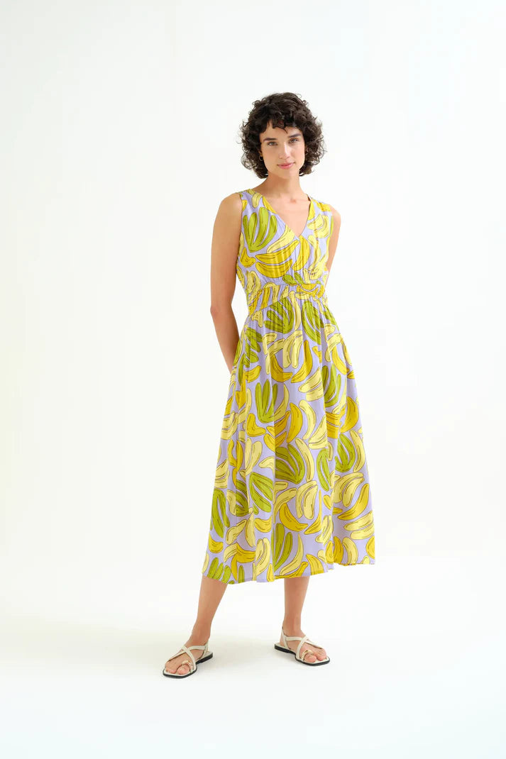 COMPAÑIA FANTASTICA VESTIDO MIDI CON ESTAMPADO GUI