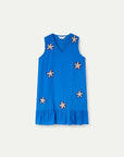 COMPAÑIA FANTASTICA VESTIDO CORTO 100% ALGODON AZU