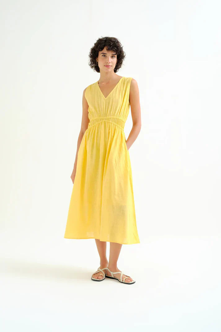 COMPAÑIA FANTASTICA VESTIDO MIDI 100% ALGODON AMAR