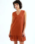 COMPAÑIA FANTASTICA VESTIDO CORTO 100% ALGODON MAR