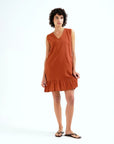 COMPAÑIA FANTASTICA VESTIDO CORTO 100% ALGODON MAR
