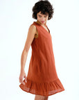 COMPAÑIA FANTASTICA VESTIDO CORTO 100% ALGODON MAR