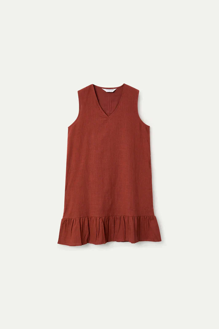 COMPAÑIA FANTASTICA VESTIDO CORTO 100% ALGODON MAR