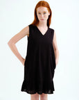COMPAÑIA FANTASTICA VESTIDO CORTO 100% ALGODON NEGRO